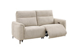 Kaedon natural three seater recliner sofa, front view (2)