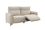 Kaedon natural three seater recliner sofa, front view (3)