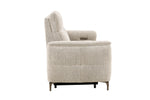 Kaedon natural three seater recliner sofa, front view (7)