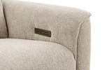 Kaedon natural three seater recliner sofa, front view (8)