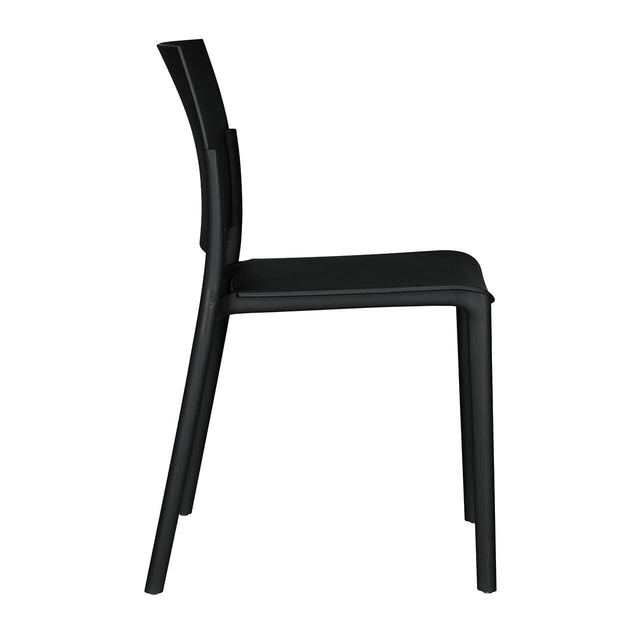 Kael Stacking Chairs Black Set of 4