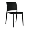 Black Kael stacking chair shown from the side (2)