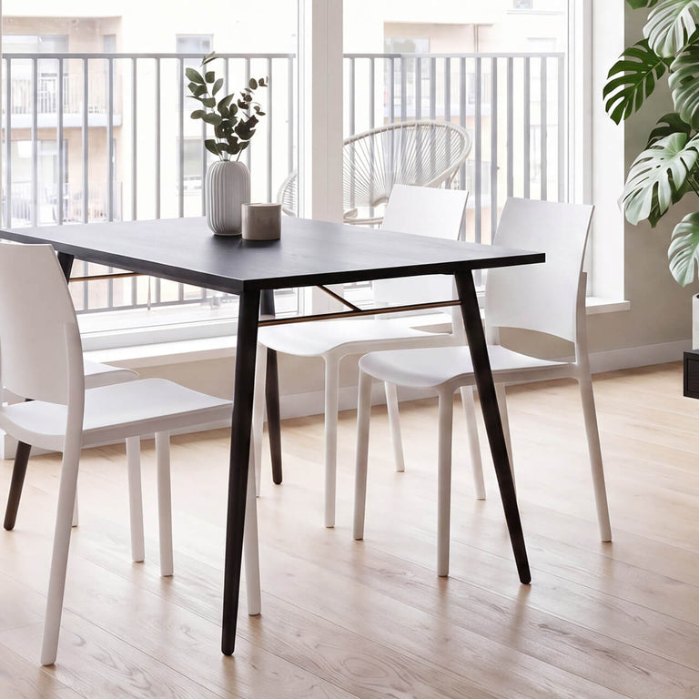 Kael Stacking Chairs White Set of 4