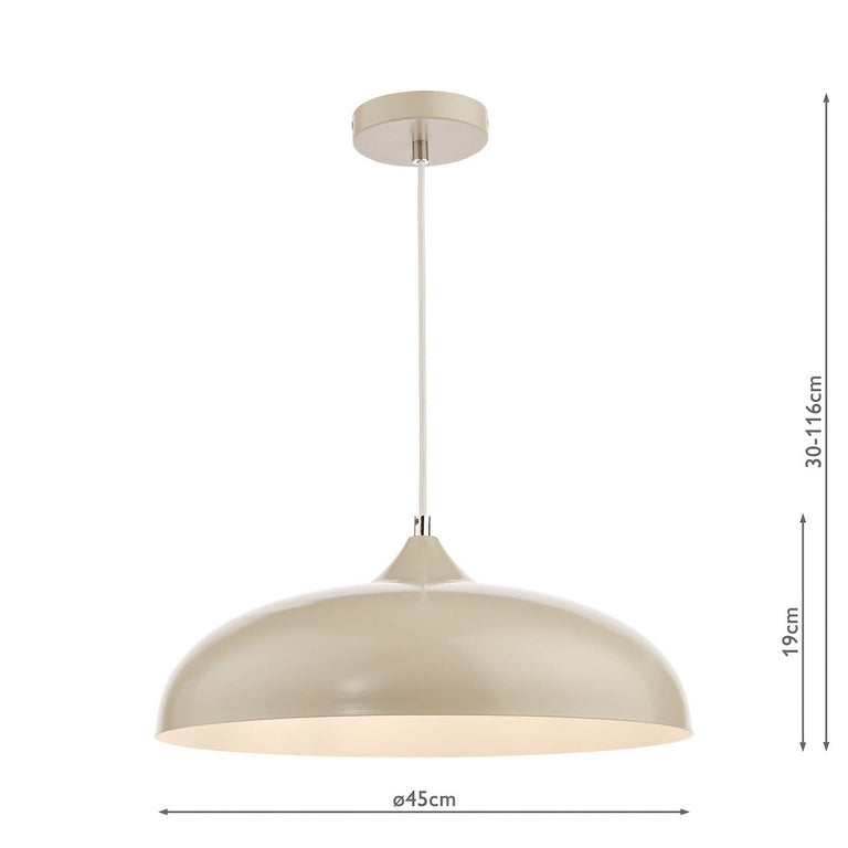 Kaelan Pendant Taupe - Elegant Retro Lighting Collection