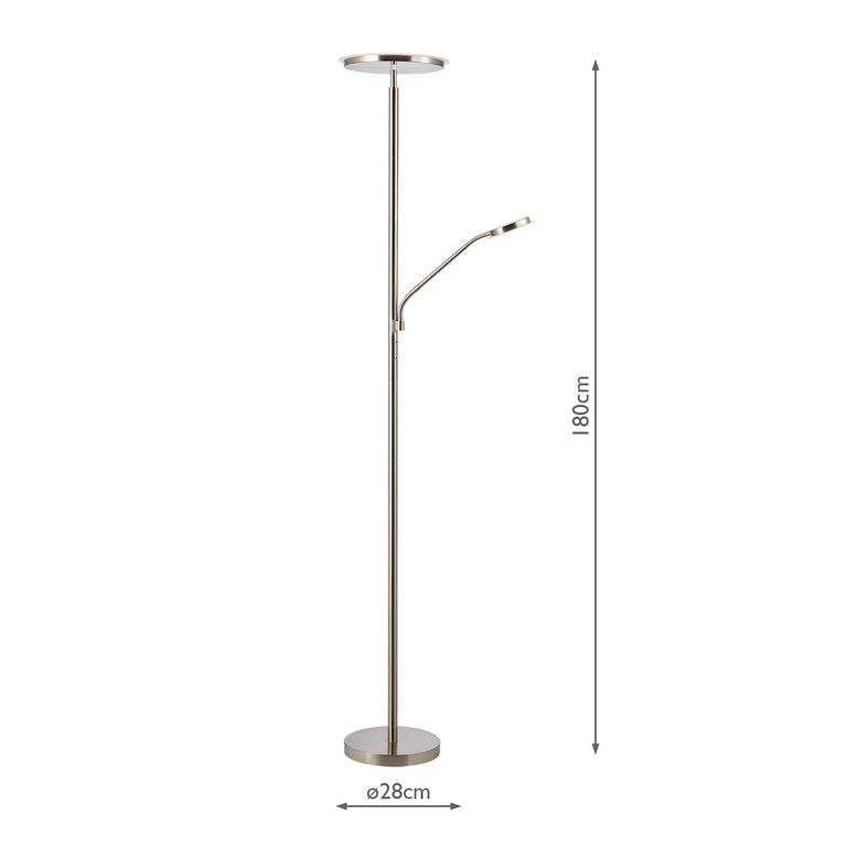 Kamika Mother & Child LED Floor Lamp Satin Chrome – Modern Lighting Collection