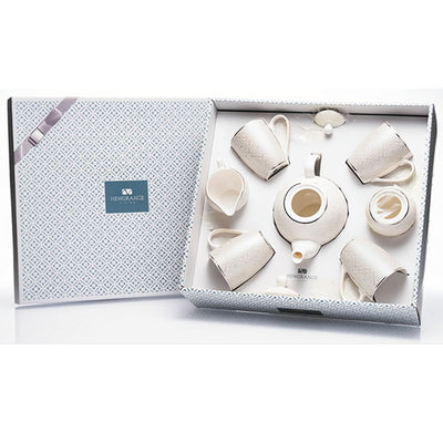 Karla 7-Piece Bone China Tea Set with 4 Tea Mugs – Kitchen & Household
