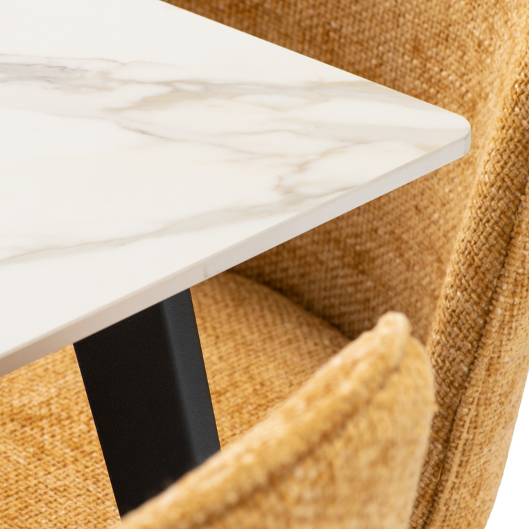 Kathrina Rectangle Dining Table Gold 1.6m