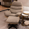 Khloe Rocking Swivel Chair With Stool Latte front view picture