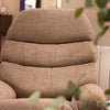 Khloe Rocking Swivel Chair With Stool Latte close view picture of the backrest