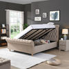 Double-sized ottoman bed in neutral tone