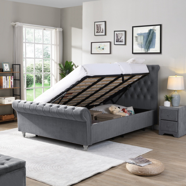 Kilkenny Ottoman King Bed Grey