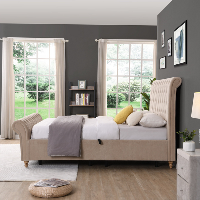Kilkenny Ottoman King Bed Mink