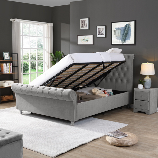 Kilkenny Ottoman King Bed Silver