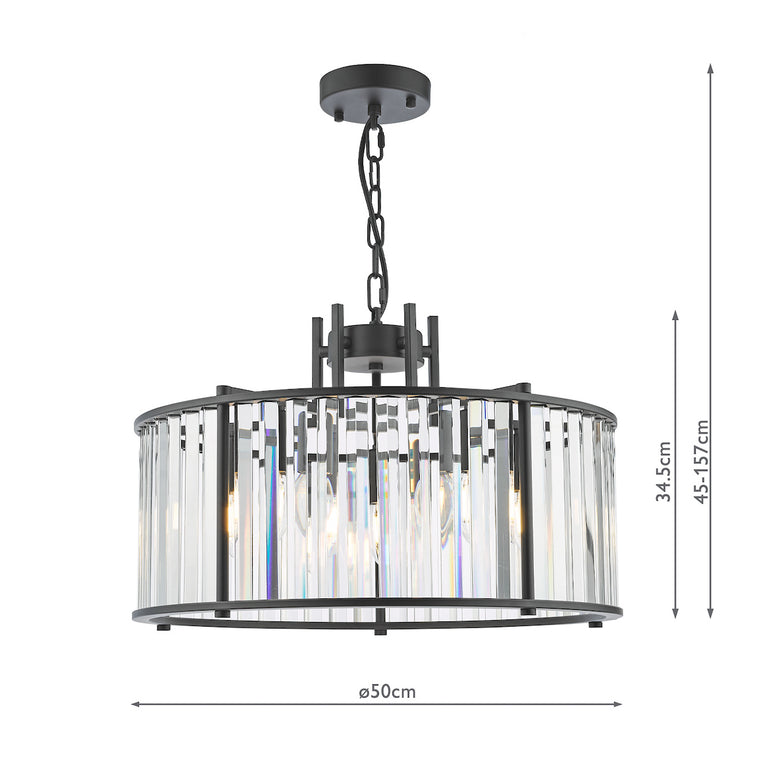 Kiran 5 Light Pendant Satin Black
