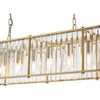 Kiran 7 Light Bar Pendant Natural Brass and Crystal close view picture of the shade