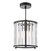 Kiran Pendant Satin Black and Crystal picture on the white background