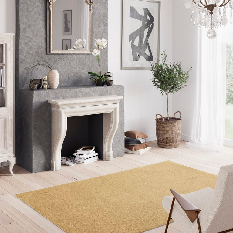 Kiss 800 Plain Style Rug Mustard