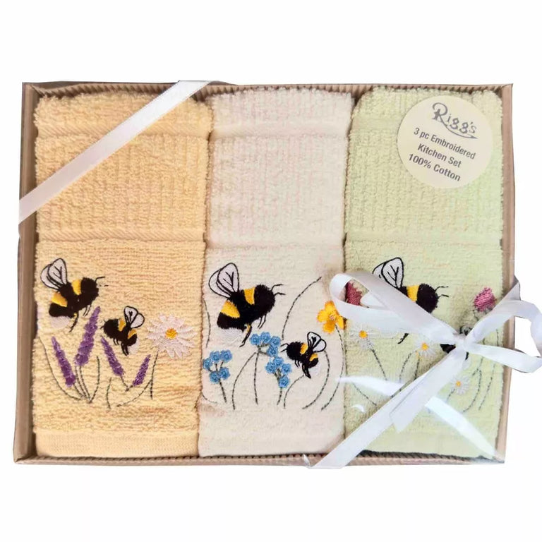 Kitchen Towel Box Set Bees in the Meadow
