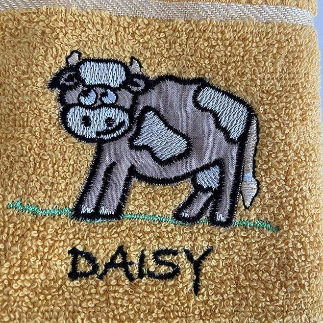 Kitchen Towels Daisy Cow Mustard