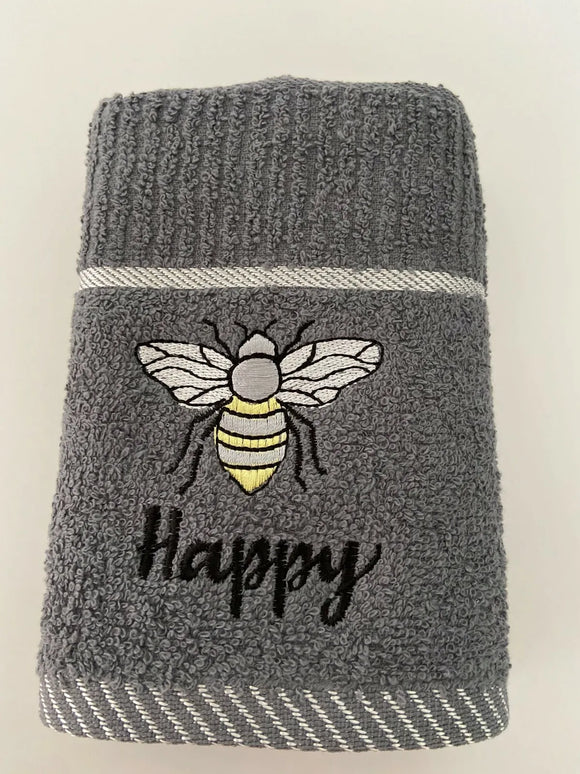 Kitchen Towel Happy Bee Slate