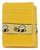Kitchen Towels Honeybee Yellow picture of embroidered bee deign