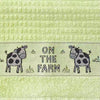 Kitchen Towels On The Farm Green front view picture of the towel design