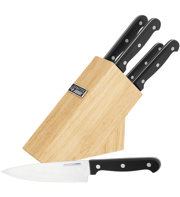 Judge Sabatier 5 Piece Knife Block Set with high-grade stainless steel blades