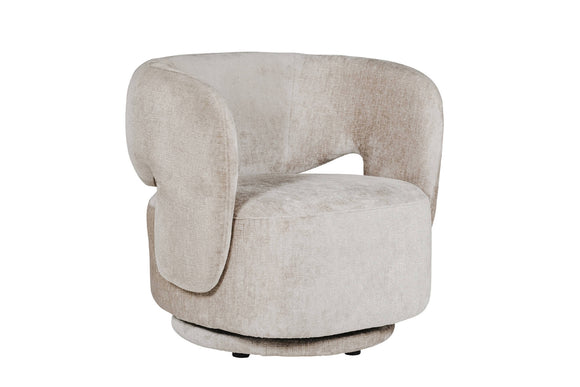 Luxurious Koa Swivel Accent Chair Mink fabric chair
