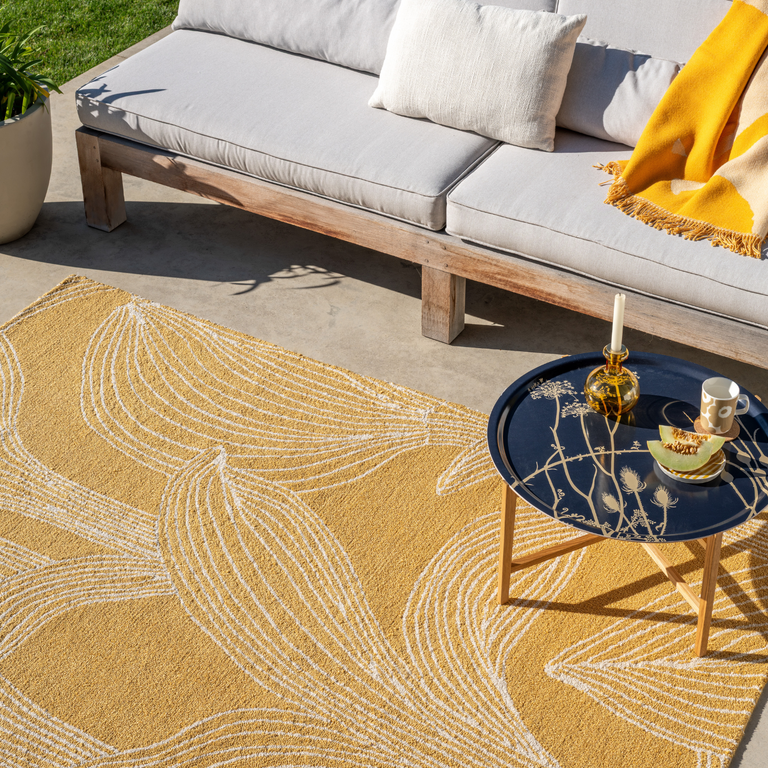 Marimekko Kukat Puhkeavat Outdoor Floral Rug Straw