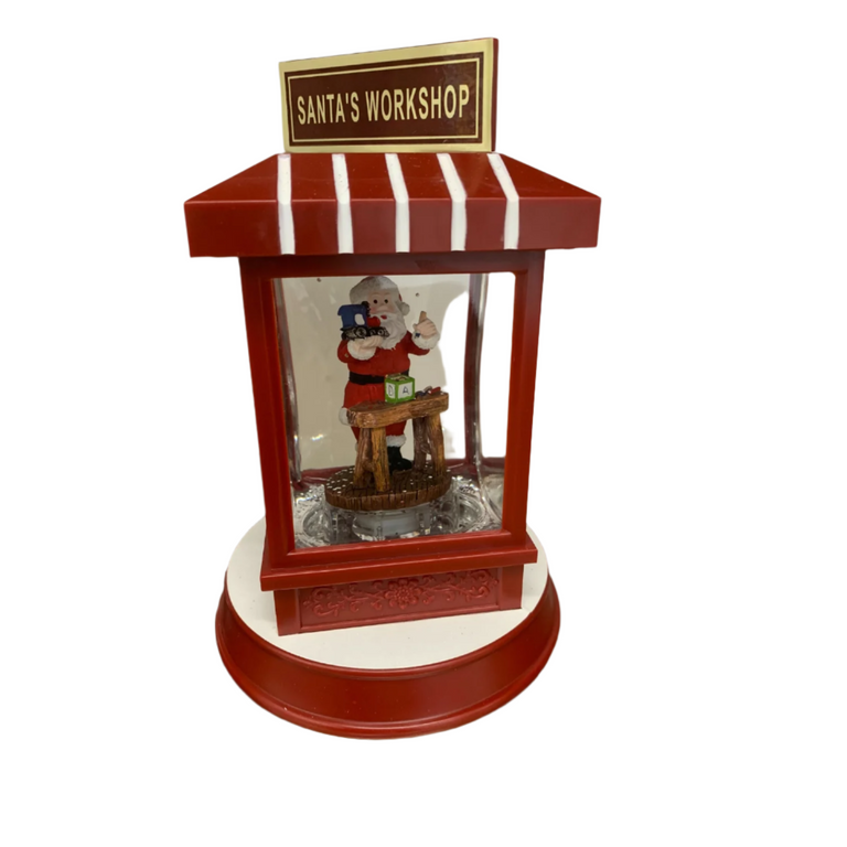 LED Liquid Musical Santa's Workshop Lantern