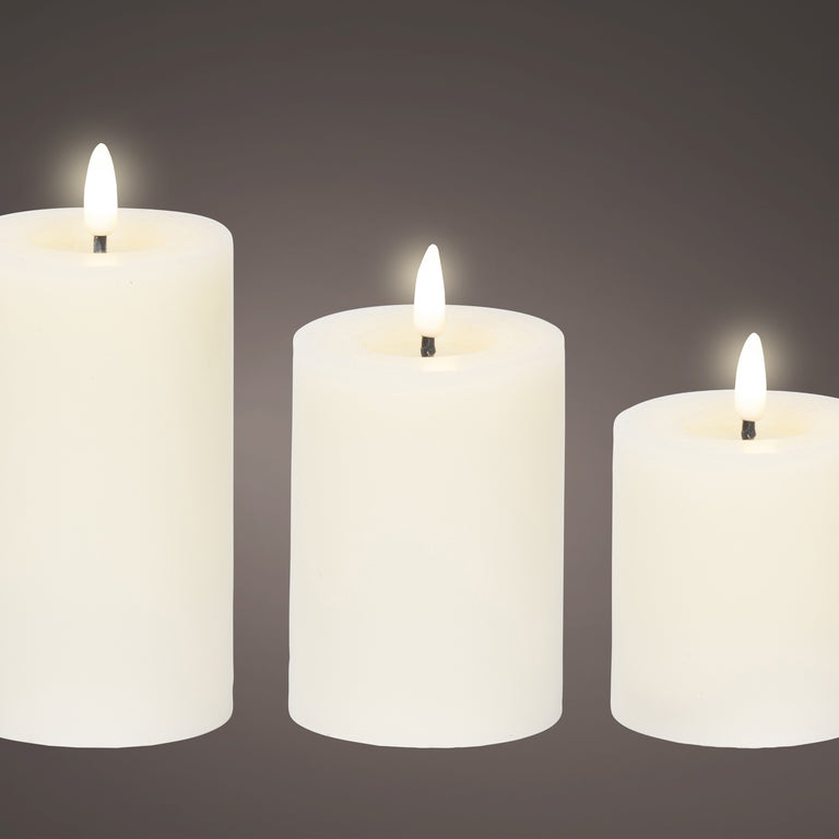 LED Wick Candle White – Rustic Christmas LED Candle for Home Decor
