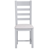 Elegant Grey Ladder Back Chair with Upholstery.