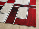 Lagos Geometric Rug Cream Red picture of the corner