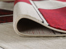 Lagos Geometric Rug Cream Red close view picture of the pile height