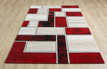 Lagos Geometric Rug Cream Red picture on the floor