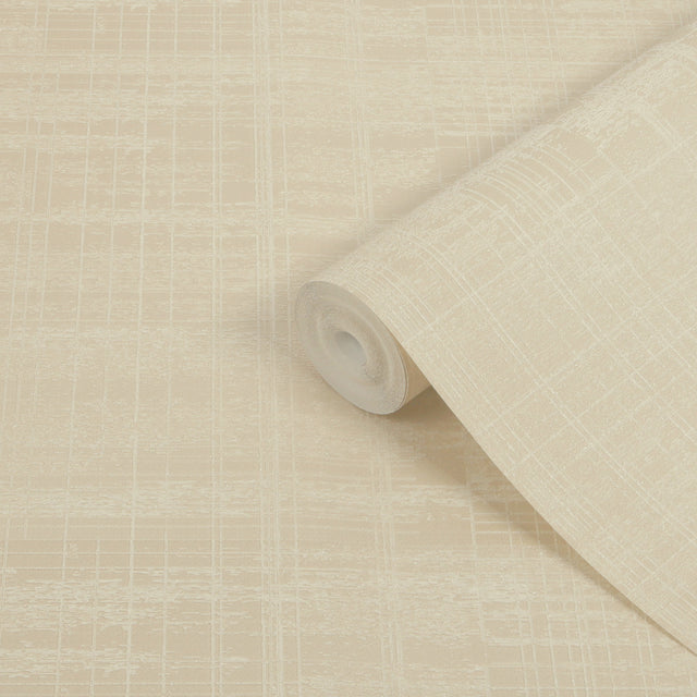 Boutique Lamont Weave Wallpaper Sand - Tartan Texture Home Decor