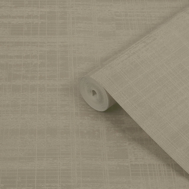 Boutique Lamont Weave Wallpaper Shadow - Tartan Texture Wall Covering