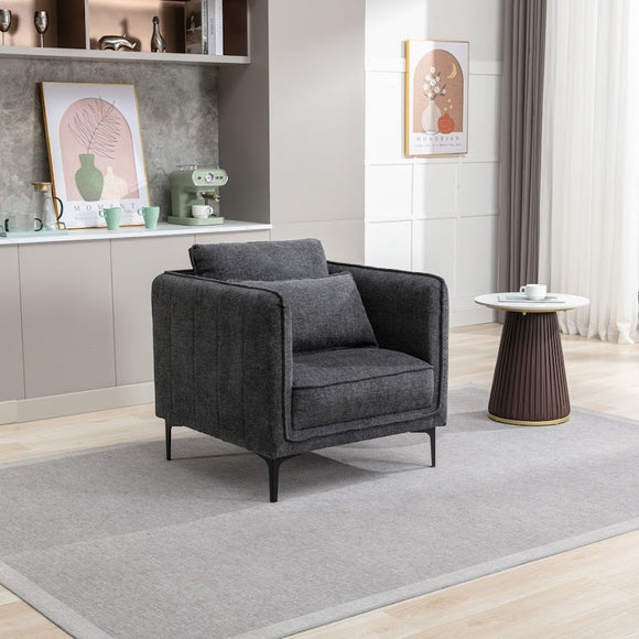 Landon Armchair Dark Grey life style close side view