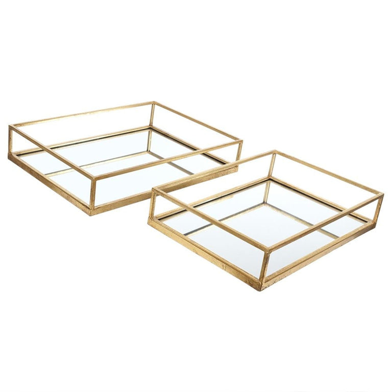 Large Gold Glass Tray