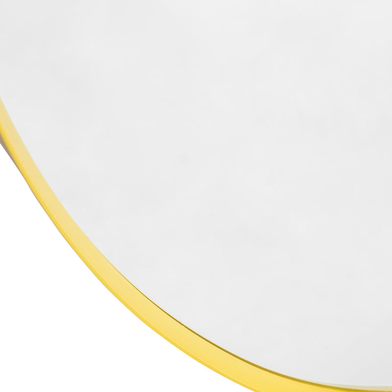 Large Oval Gold Flare Framed Wall Mirror