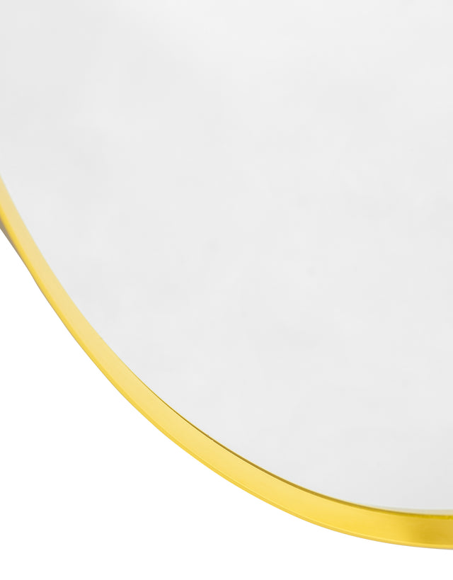 Large Oval Gold Flare Framed Wall Mirror
