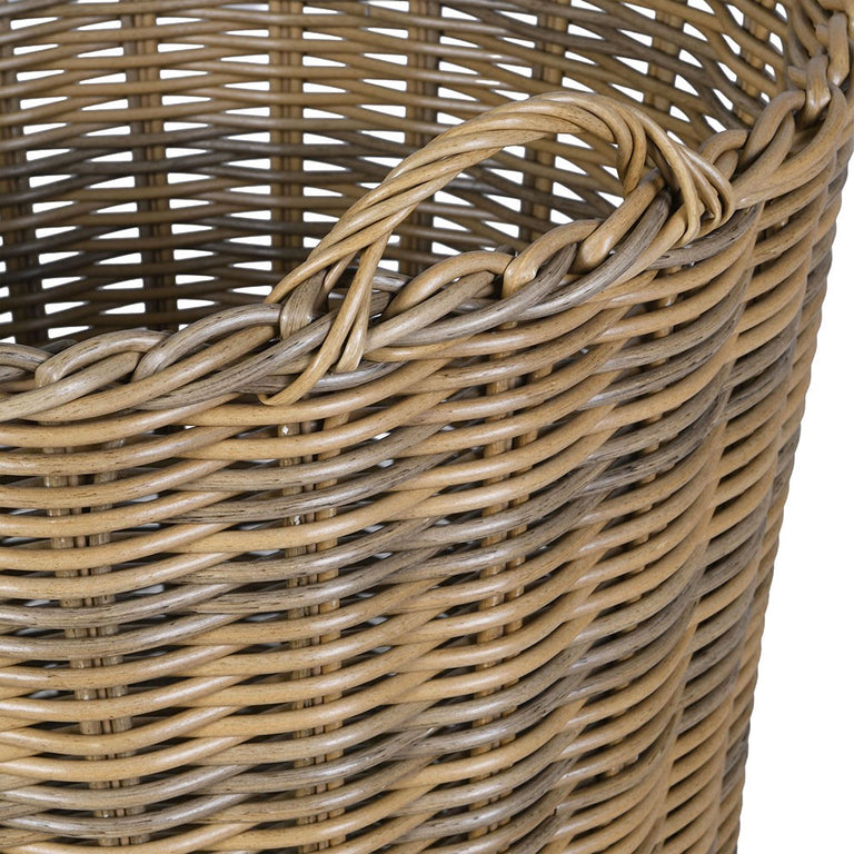 Large Rattan Storage Basket on Wheels