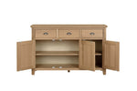 Marsden Large Sideboard Natural Oak front view picture with opened doors