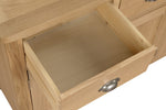 Marsden Large Sideboard Natural Oak close view picture of the opened drawer