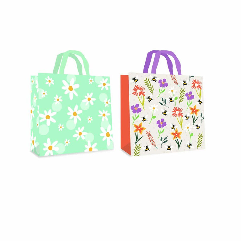 Large Square Daisy and Bee Gift Bag