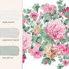 Bright summery wall mural with shades of pink and green by Laura Ashley.