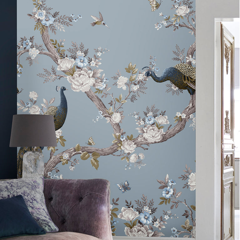 Laura Ashley Mural Belvedere Pale Seaspray