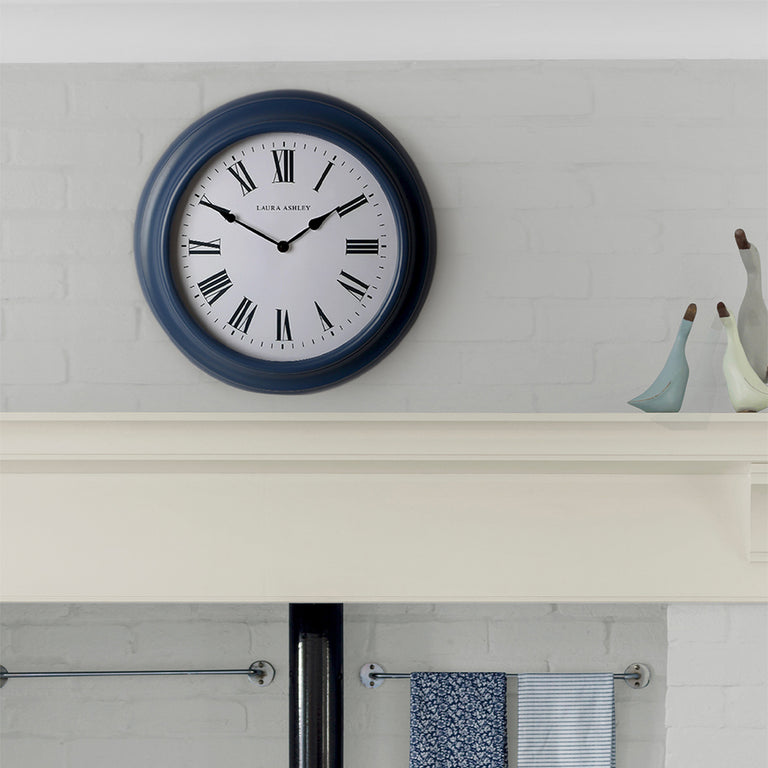 Laura Ashley Brookvale Seaspray Blue Large Station Wall Clock