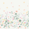 Laura Ashley Mural Clodagh featuring colorful daisies and clovers in watercolor style.