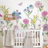 Laura Ashley Mural Gilly with intricate, colorful botanical elements.